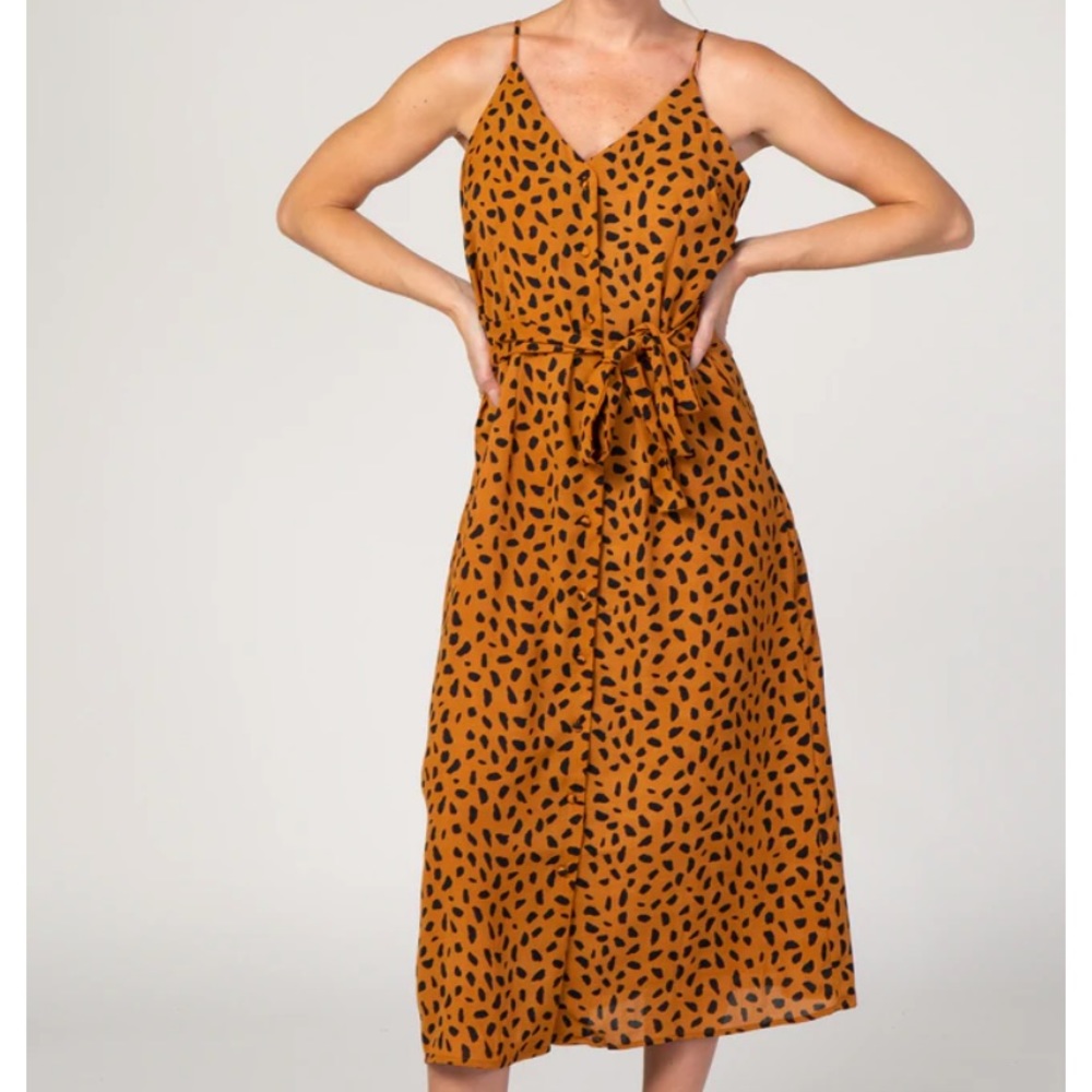 Like new!  Pinkblush camel animal print midi dress